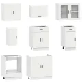 Ensemble d'armoires cuisine 8pcs Kalmar blanc bois d'ingénierie