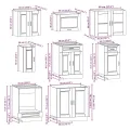 Ensemble d'armoires cuisine 8pcs Kalmar blanc bois d'ingénierie