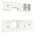 Ensemble d'armoires de cuisine 8 pcs Kalmar blanc brillant