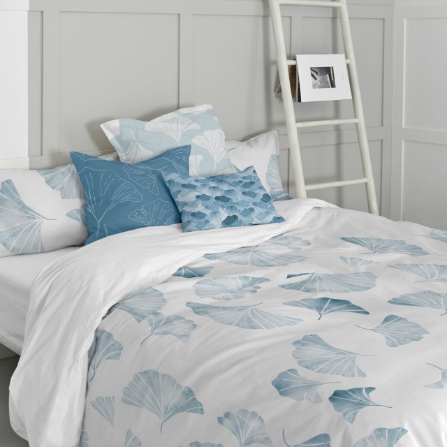 Set de housses de coussin HappyFriday Blanc Ginkgo Multicouleur 2 Piè