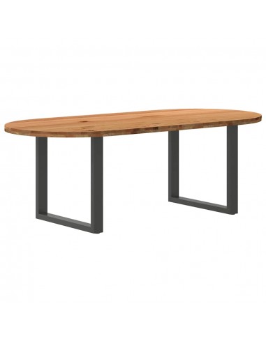 Table à manger 220x100x74 cm bois de chêne massif ovale