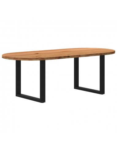 Table à manger 220x100x74 cm bois de chêne massif ovale