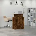 Bureau de réception chêne fumé 100x40x104 cm bois d'ingénierie
