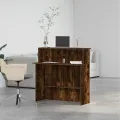 Bureau de réception chêne fumé 100x40x104 cm bois d'ingénierie