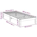 Cadre de lit sans matelas 80x200 cm bois massif de pin
