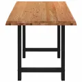Table à manger marron clair bois de chêne massif rectangulaire
