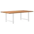 Table à manger marron clair bois de chêne massif rectangulaire