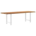 Table à manger marron clair bois de chêne massif rectangulaire