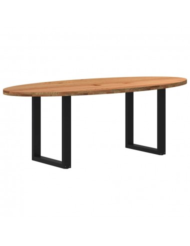 Table à manger 220x100x74 cm bois de chêne massif ovale