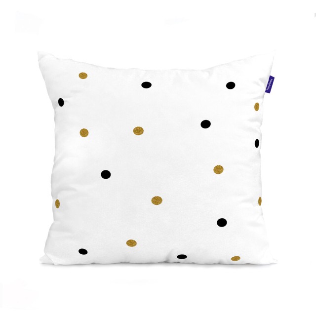 Kussenhoes HappyFriday Blanc Golden dots Multicolour 2 Onderdelen