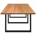 Table à manger marron clair bois de chêne massif rectangulaire