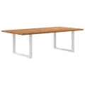 Table à manger marron clair bois de chêne massif rectangulaire