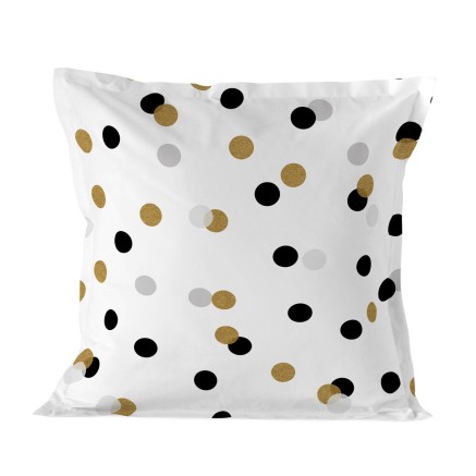 Housse de coussin HappyFriday Blanc Golden Dots Multicouleur 60 x 60 c