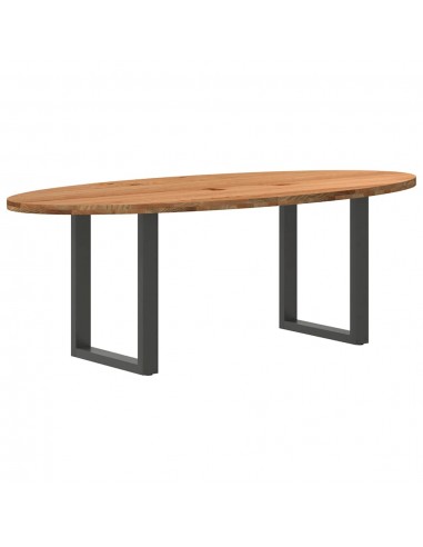 Table à manger 220x100x74 cm bois de chêne massif ovale