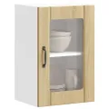Armoire murale de cuisine et porte en verre Lucca chêne sonoma