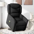 Fauteuil de massage inclinable Noir Tissu