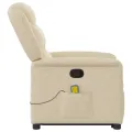 Fauteuil inclinable de massage Crème Tissu