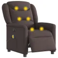 Fauteuil de massage inclinable électrique Marron foncé Tissu