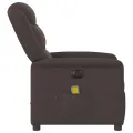 Fauteuil de massage inclinable électrique Marron foncé Tissu