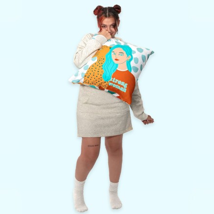 Cushion cover HappyFriday Aware Girl power Multicolour 50 x 50 cm 2 Pi 2