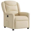 Fauteuil inclinable électrique Crème Tissu