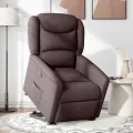 Fauteuil inclinable électrique marron foncé tissu