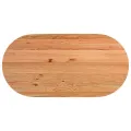 Table à manger marron clair bois de chêne massif ovale
