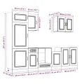 Ensemble d'armoires de cuisine 7 pcs Kalmar bois d'ingénierie