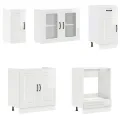 Ensemble d'armoires de cuisine 8 pcs Kalmar blanc brillant