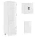 Ensemble d'armoires de cuisine 8 pcs Kalmar blanc brillant