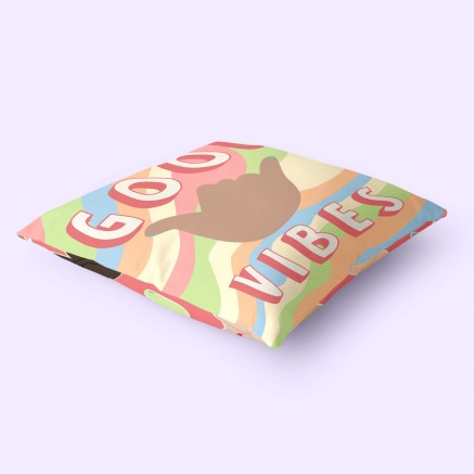 Funda de cojín HappyFriday Aware Good vibes Multicolor 50 x 50 cm 2 P 2