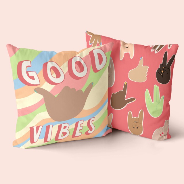 Kussenhoes HappyFriday Aware Good vibes Multicolour 50 x 50 cm 2 Onder