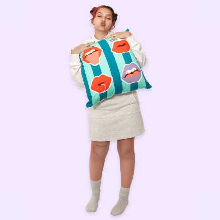 Kissenbezug HappyFriday Aware Lips Bunt 50 x 50 cm 2 Stücke 2