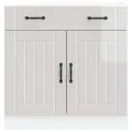Armoire de cuisine Lucca blanc brillant bois ingénierie