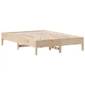 Lit bibliothèque sans matelas 160x200 cm bois massif de pin