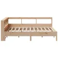 Lit bibliothèque sans matelas 160x200 cm bois massif de pin