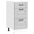 Armoire de cuisine Kalmar gris béton bois d'ingénierie