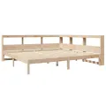 Lit bibliothèque sans matelas 200x200 cm bois massif de pin