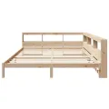 Lit bibliothèque sans matelas 200x200 cm bois massif de pin