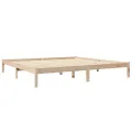 Lit bibliothèque sans matelas 200x200 cm bois massif de pin