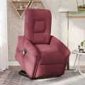 Fauteuil inclinable de massage Rouge bordeaux Tissu