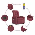 Fauteuil inclinable de massage Rouge bordeaux Tissu