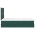 Cadre de lit ottoman avec matelas vert foncé 120x200 cm velours