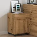 Armoire roulante chêne artisanal 45x38x54 cm bois d'ingénierie