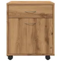 Armoire roulante chêne artisanal 45x38x54 cm bois d'ingénierie