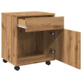 Armoire roulante chêne artisanal 45x38x54 cm bois d'ingénierie