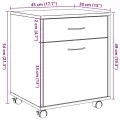 Armoire roulante chêne artisanal 45x38x54 cm bois d'ingénierie