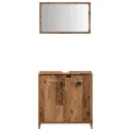 Armoire de salle de bain et miroir vieux bois bois d'ingénierie