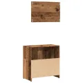 Armoire de salle de bain et miroir vieux bois bois d'ingénierie