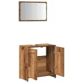 Armoire de salle de bain et miroir vieux bois bois d'ingénierie